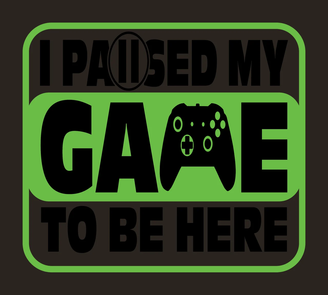 Square Border Design With Text And A Pause symbol black white contrast preview thumbnail