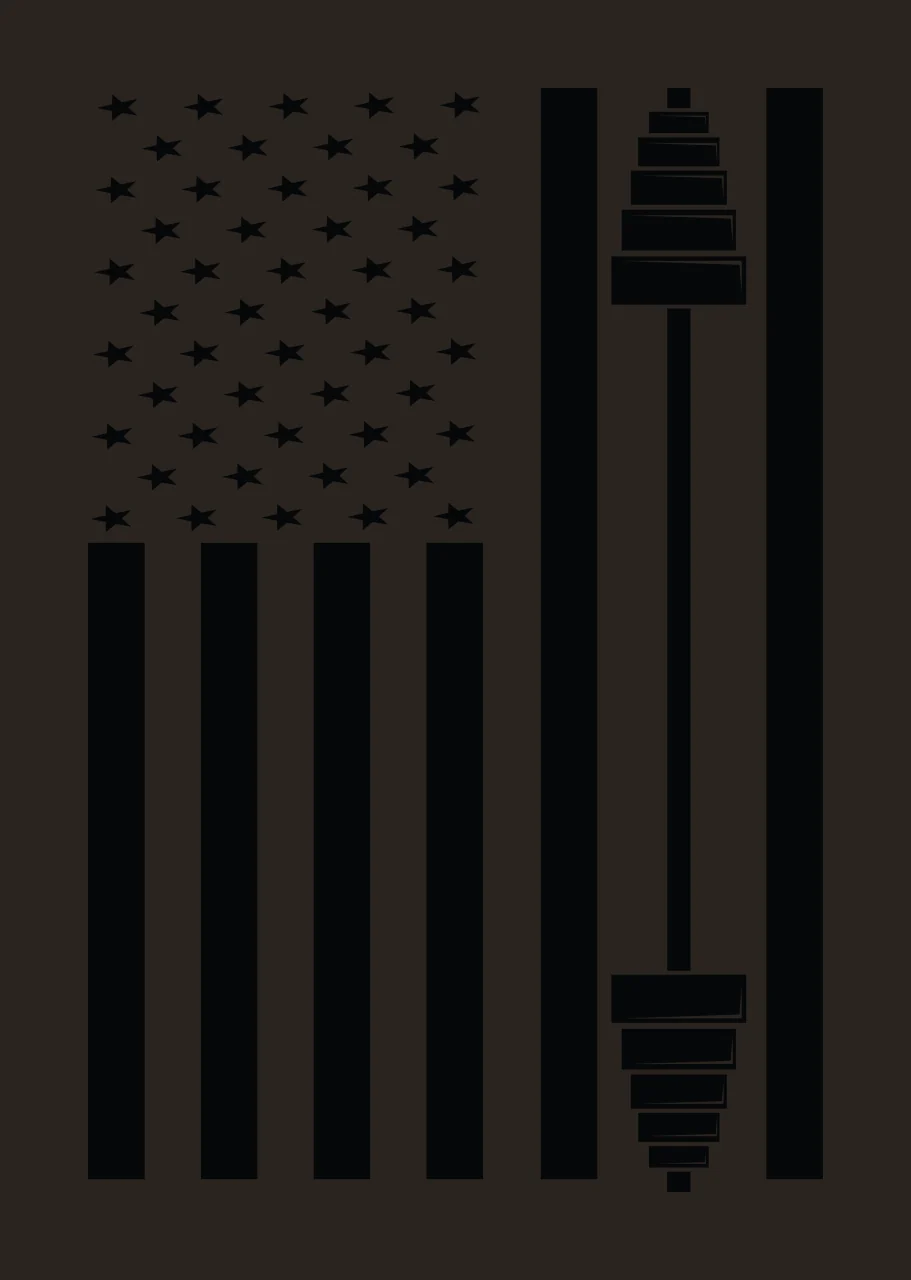 Flag Stars And Stripes With Barbell black weightlifting fitness contrast preview thumbnail