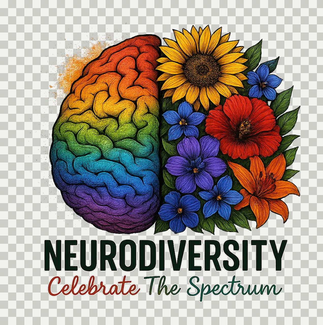 Neurodiversity Celebrate The Spectrum Autism Puzzle transparency and detail preview thumbnail