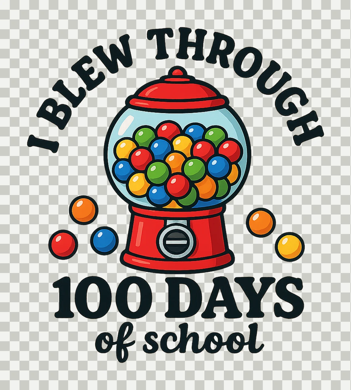 Blew Through 100 Days Funny 100 Days of School Design Kids transparency and detail preview thumbnail