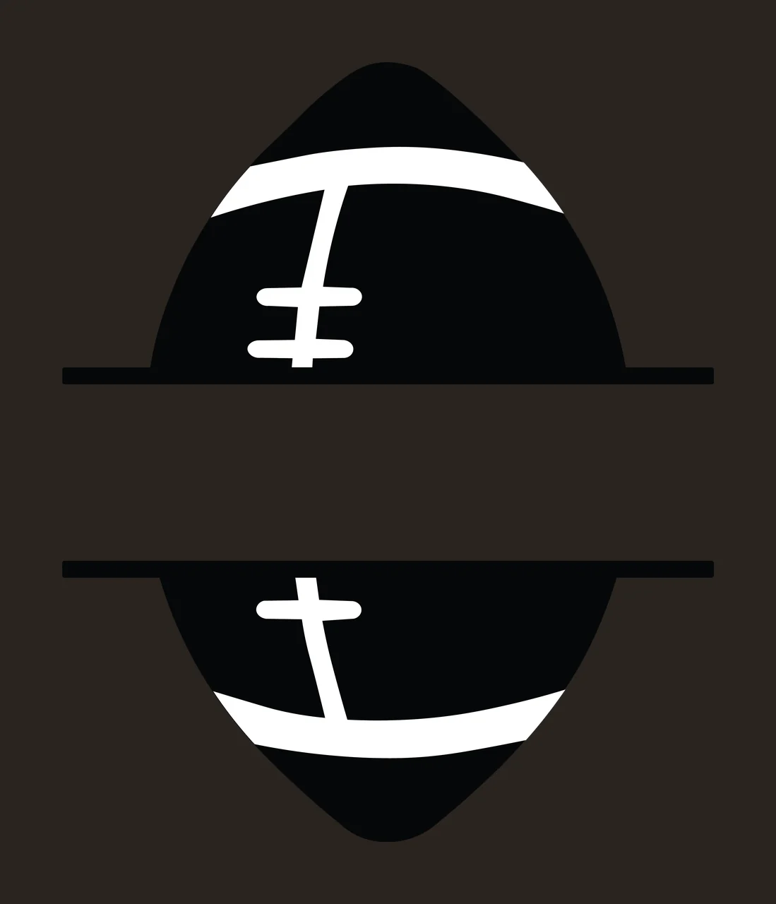 Vertical Black Oval Divided By A White Horizontal bar minimalist icon contrast preview thumbnail