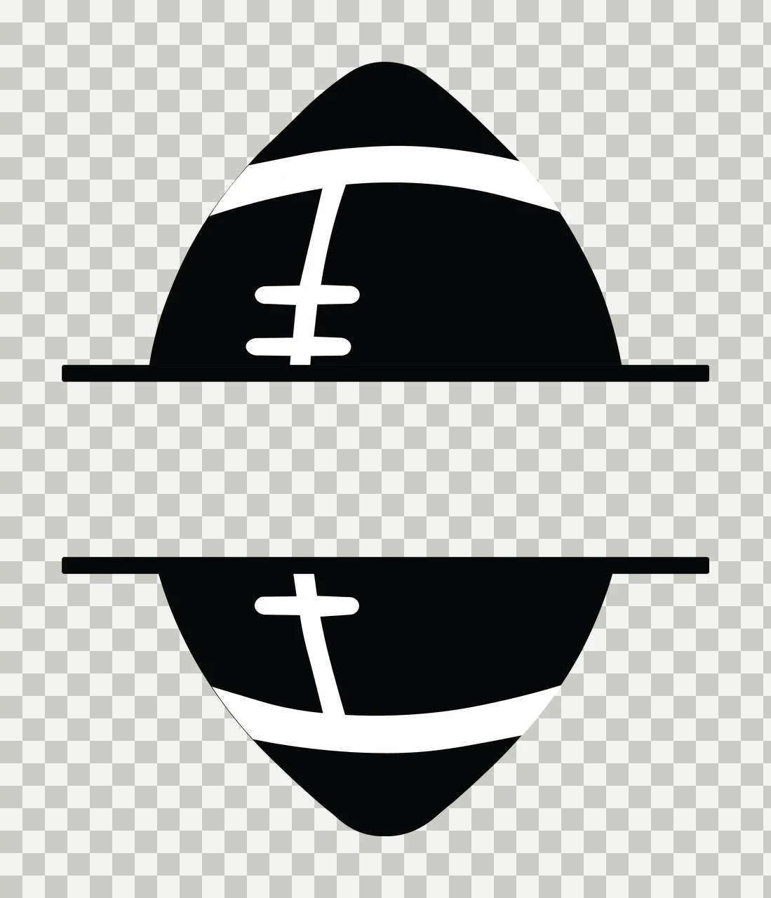 Vertical Black Oval Divided By A White Horizontal bar minimalist icon transparency and detail preview thumbnail
