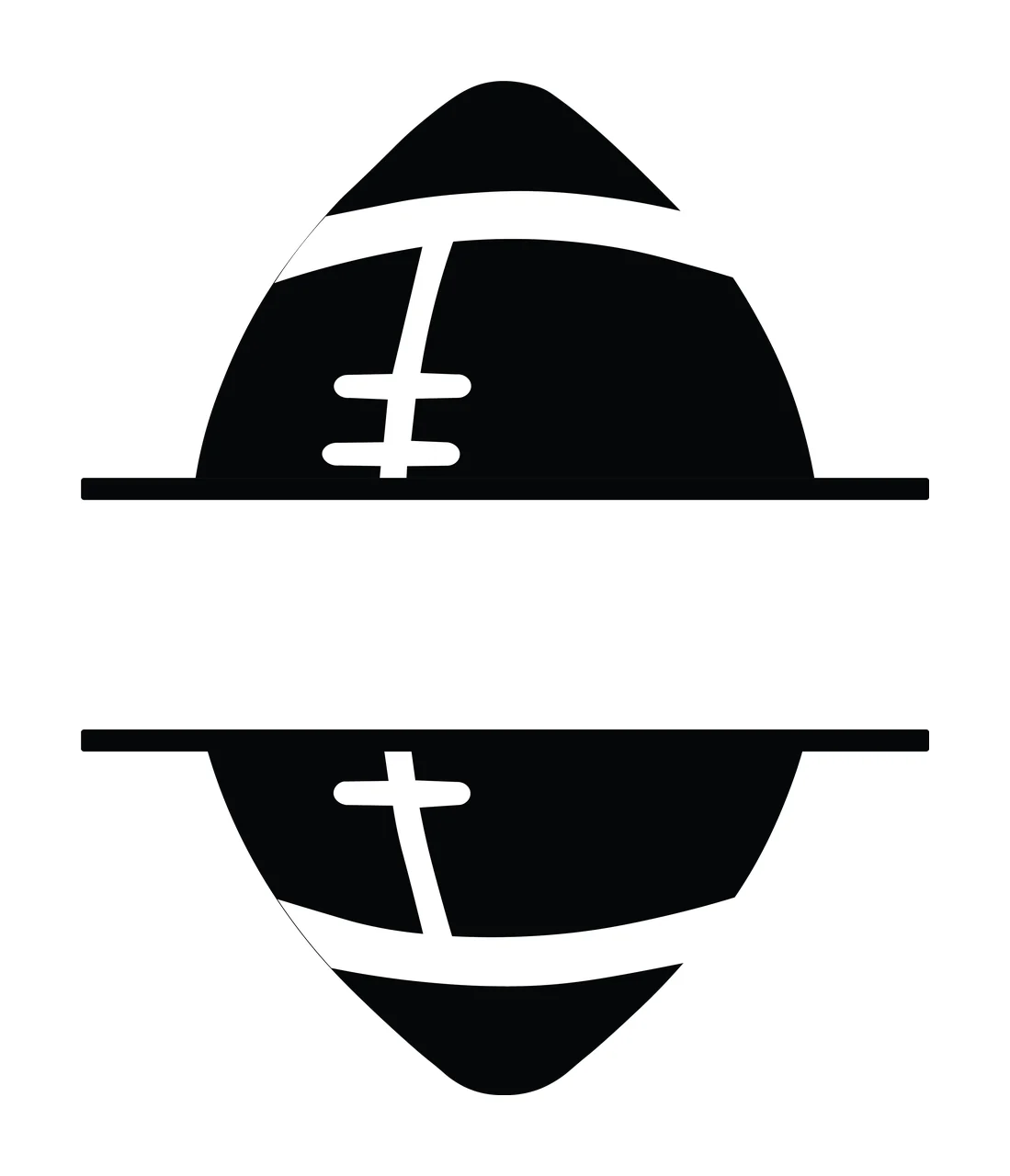 Vertical Black Oval Divided By A White Horizontal bar minimalist icon