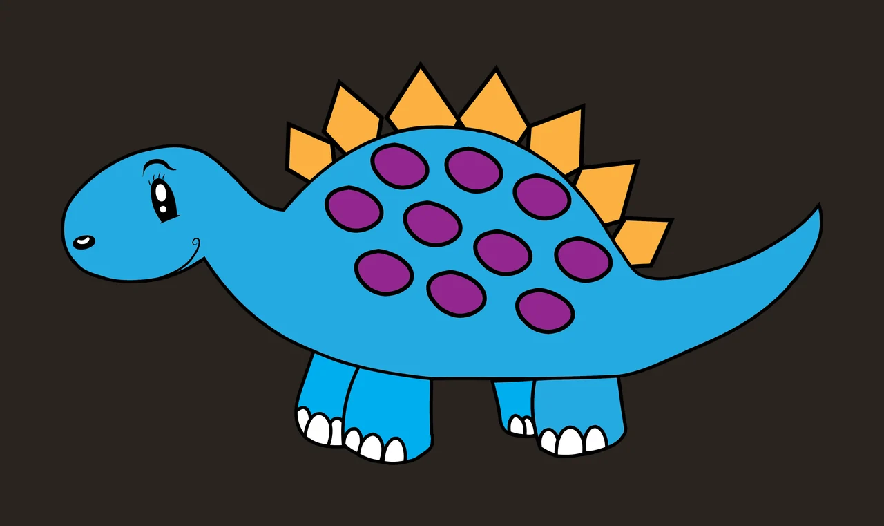 Dinosaur Stegosaurus Silhouette Side View Standing plates Black contrast preview thumbnail