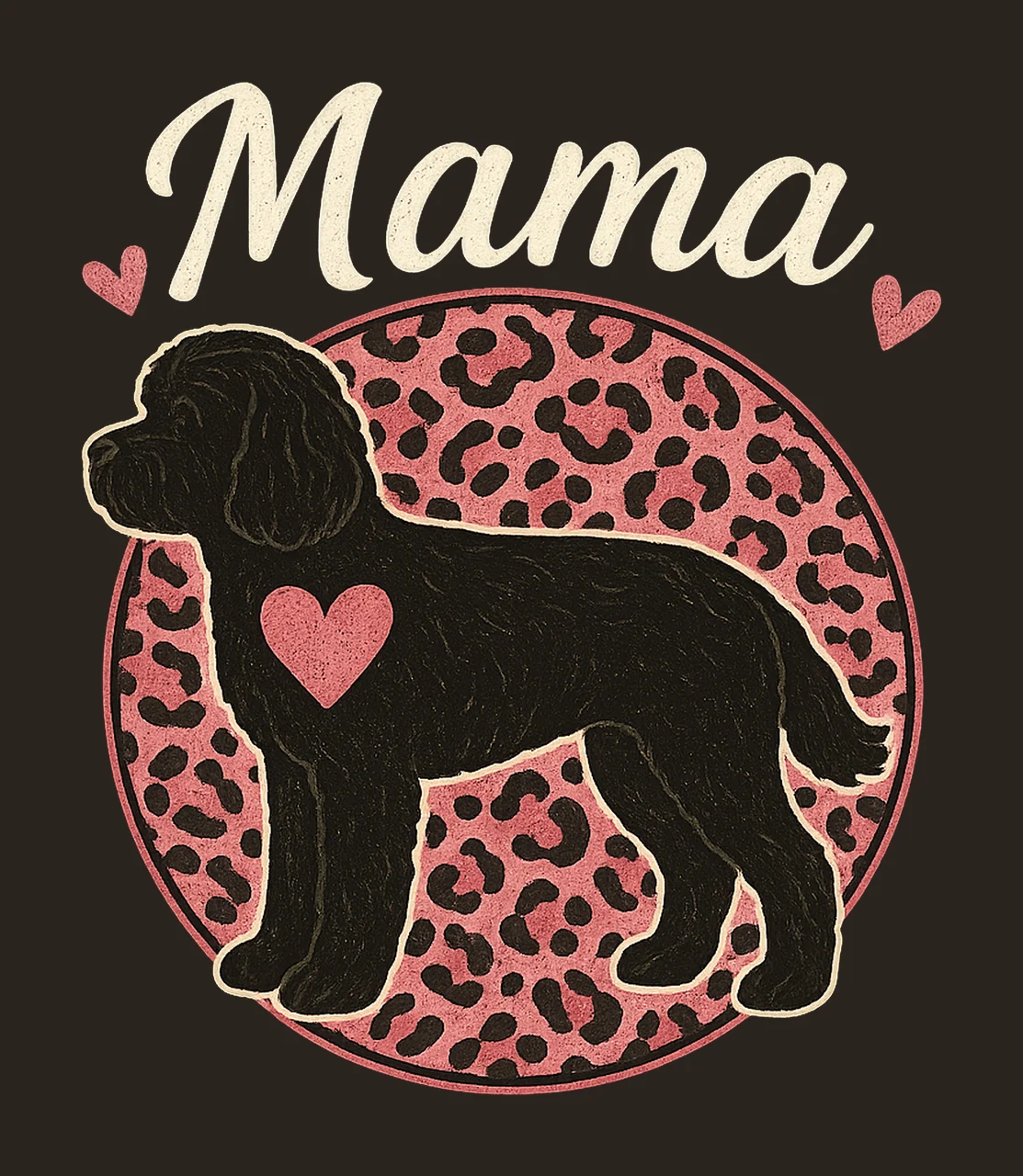 Cockapoo Mama Pink Leopard Hearts Dog Mom Sublimation Design contrast preview thumbnail
