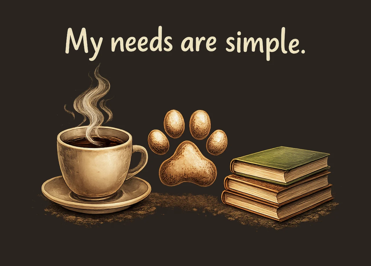 Dog Lover Shirt Coffee Book Design My Needs Are Simple contrast preview thumbnail