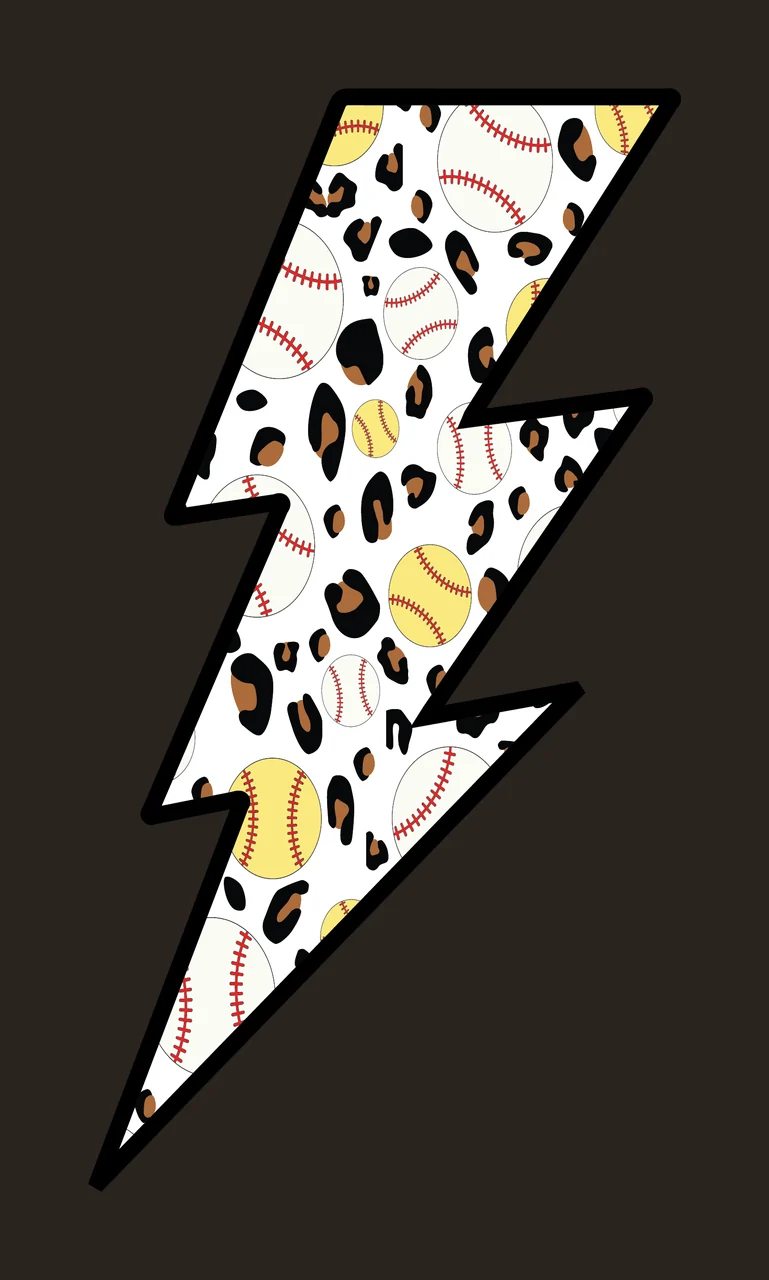 Bolt Lightning Graphic With Baseball Print patterning animal contrast preview thumbnail