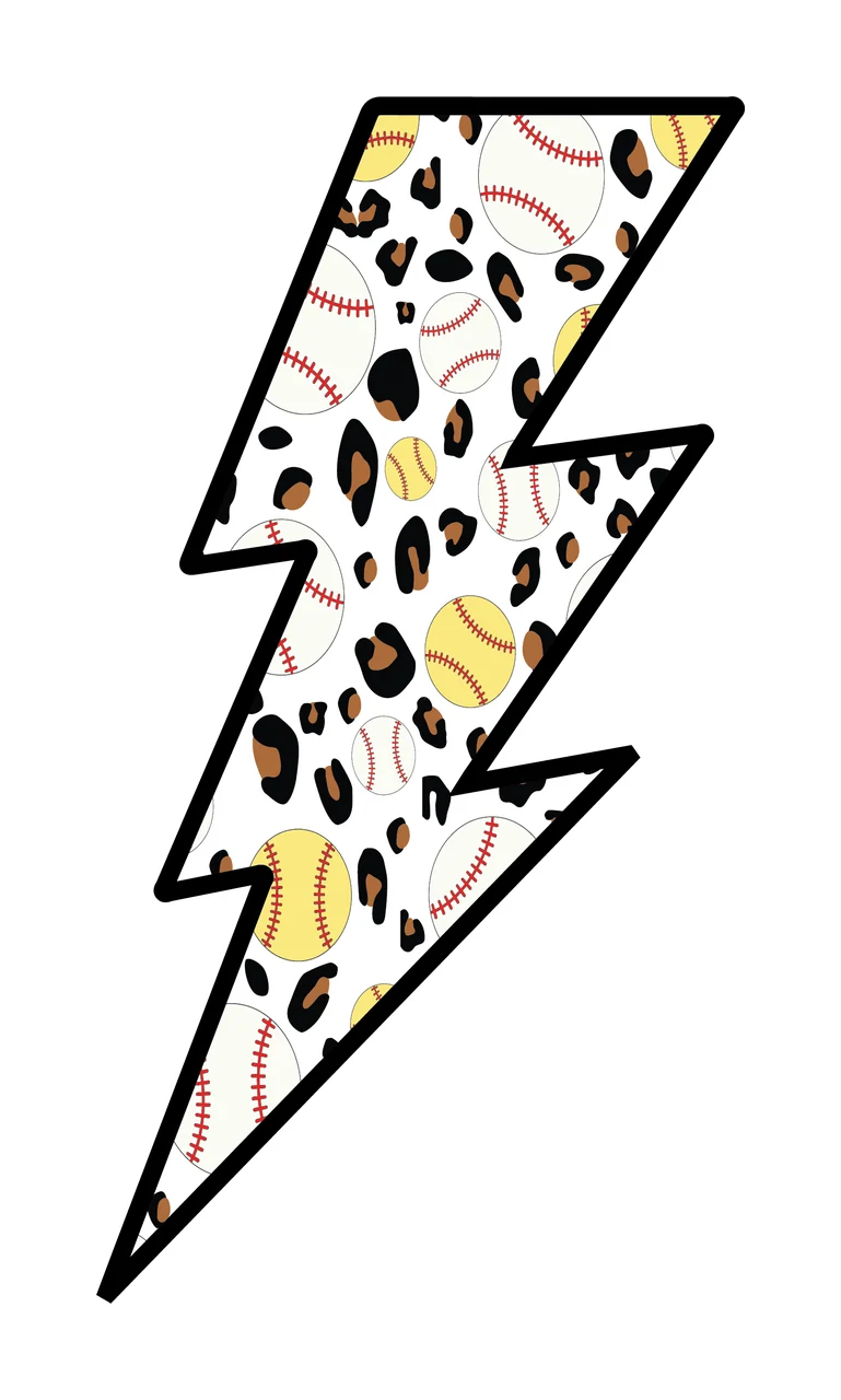 Bolt Lightning Graphic With Baseball Print patterning animal