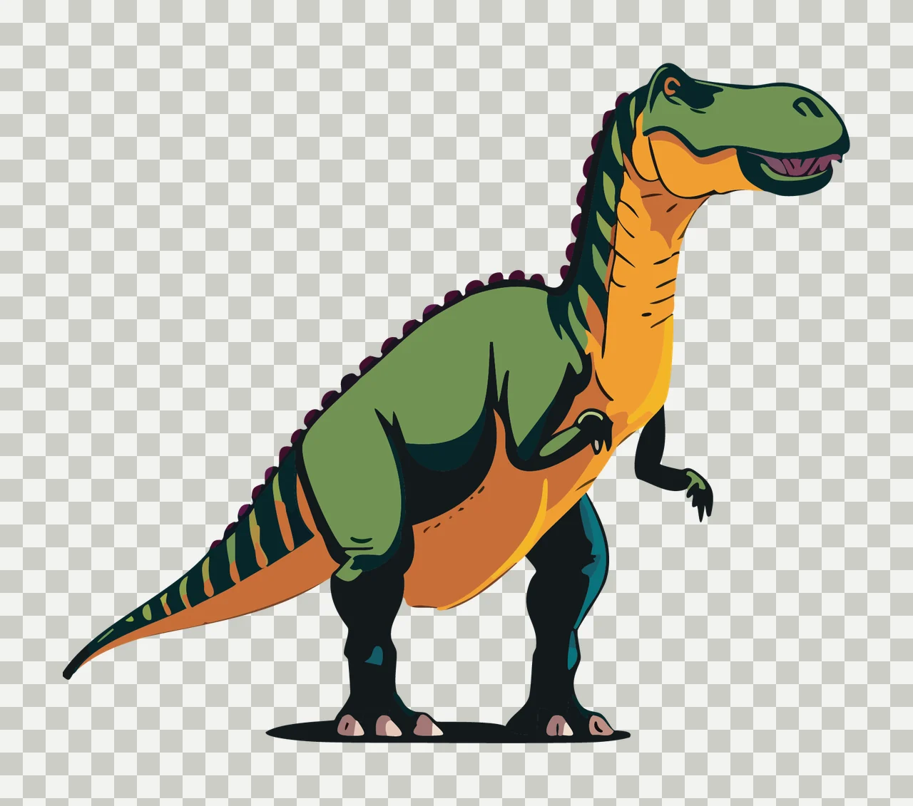 Dinosaur Large Silhouette Standing Profile teeth tail claws transparency and detail preview thumbnail