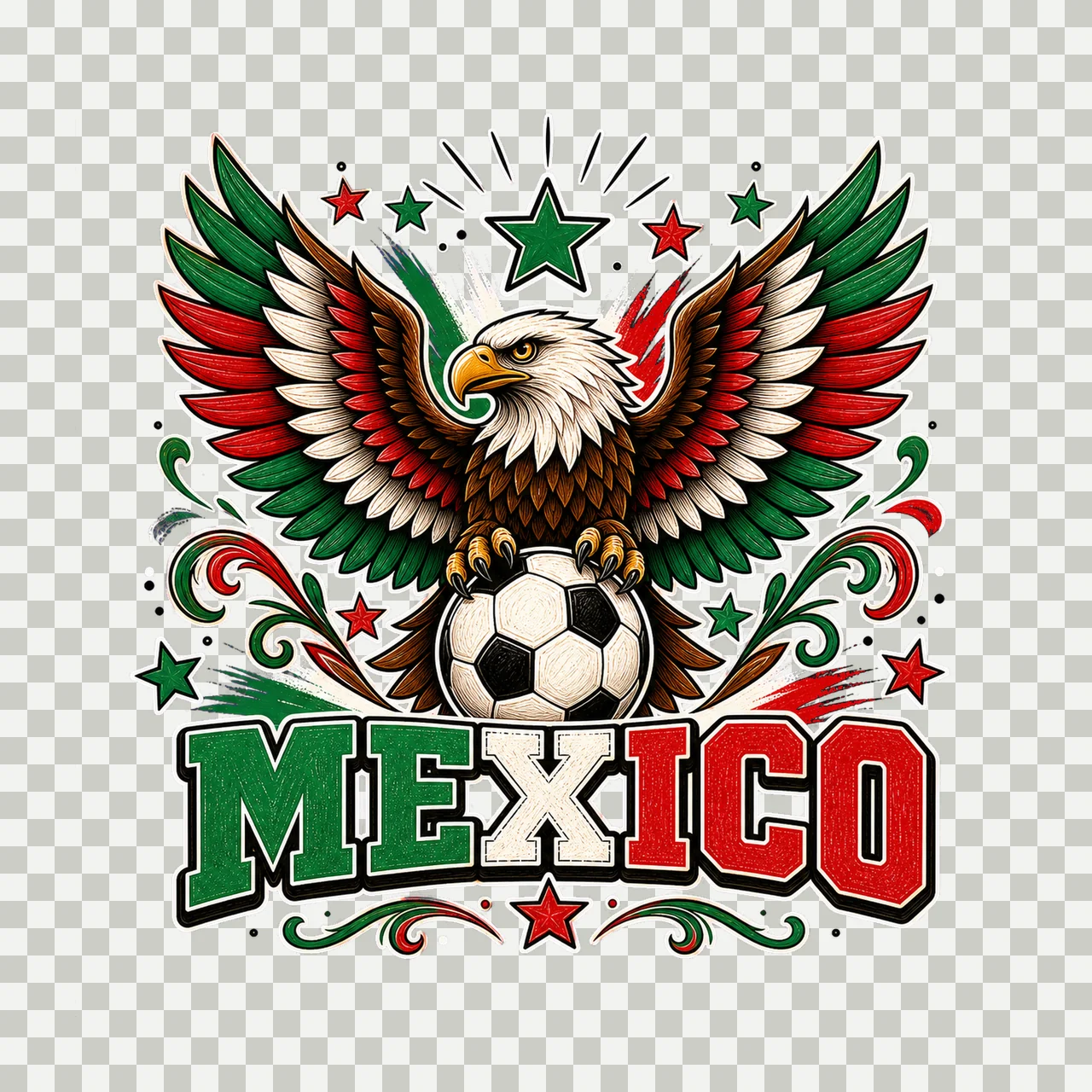 Mexico Eagle Heritage sublimation instant shirt Variation C transparency and detail preview thumbnail