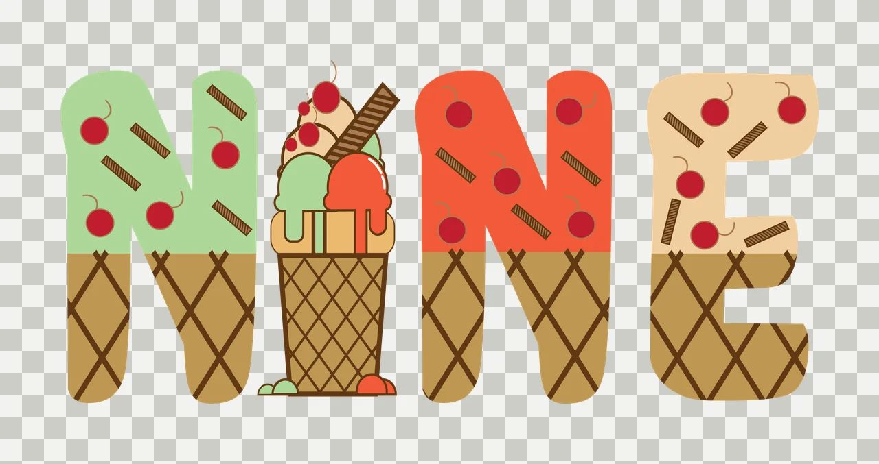 Nine Word With Milkshake Graphic lattice black white drink transparency and detail preview thumbnail