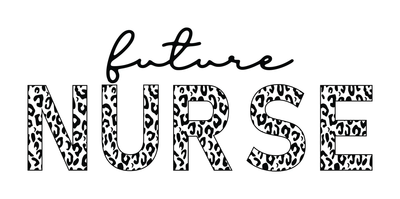 Future Nurse Typography On Pattern displayed textured letters