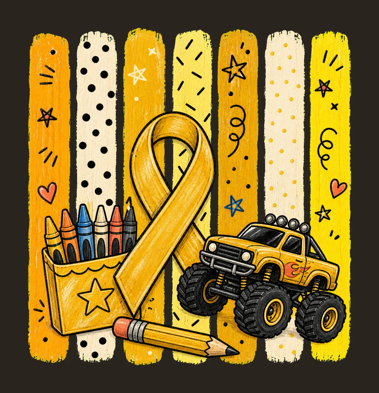 Childhood Cancer Awareness sublimation instant Variation B contrast preview thumbnail