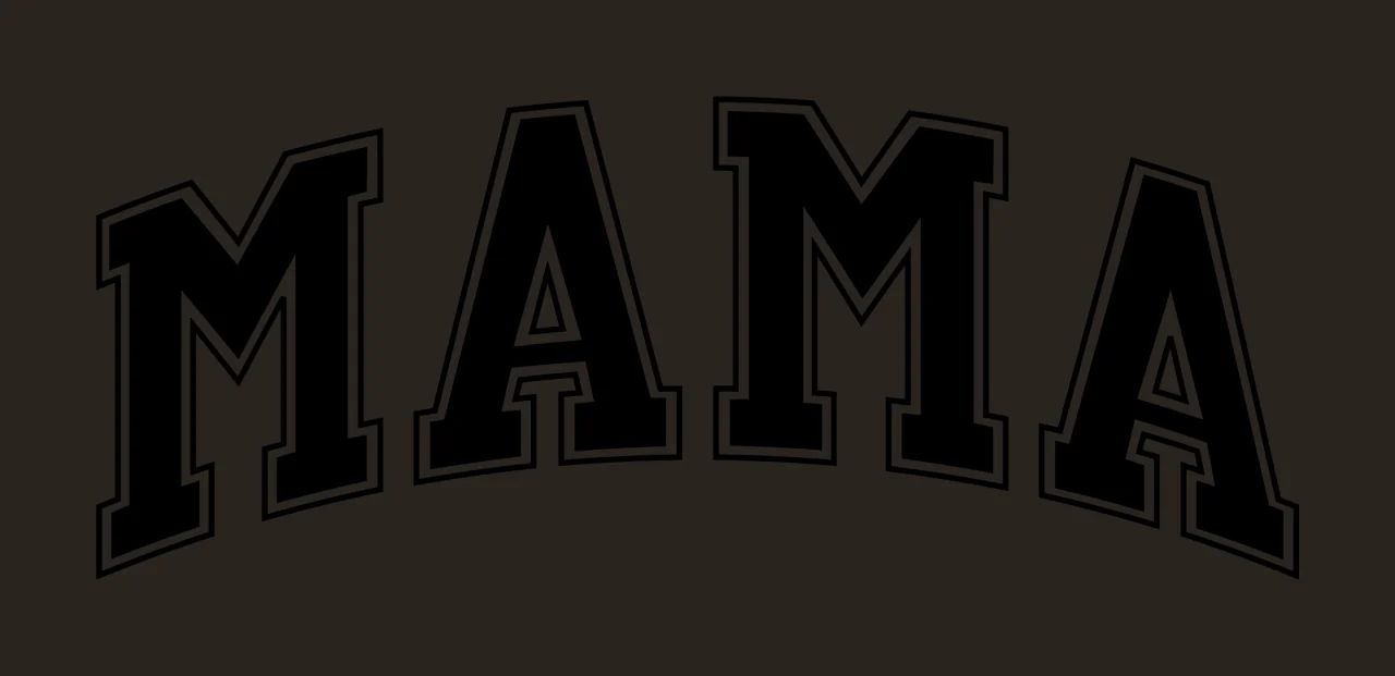 Mama Text With Outline And Black Featuring Typography contrast preview thumbnail