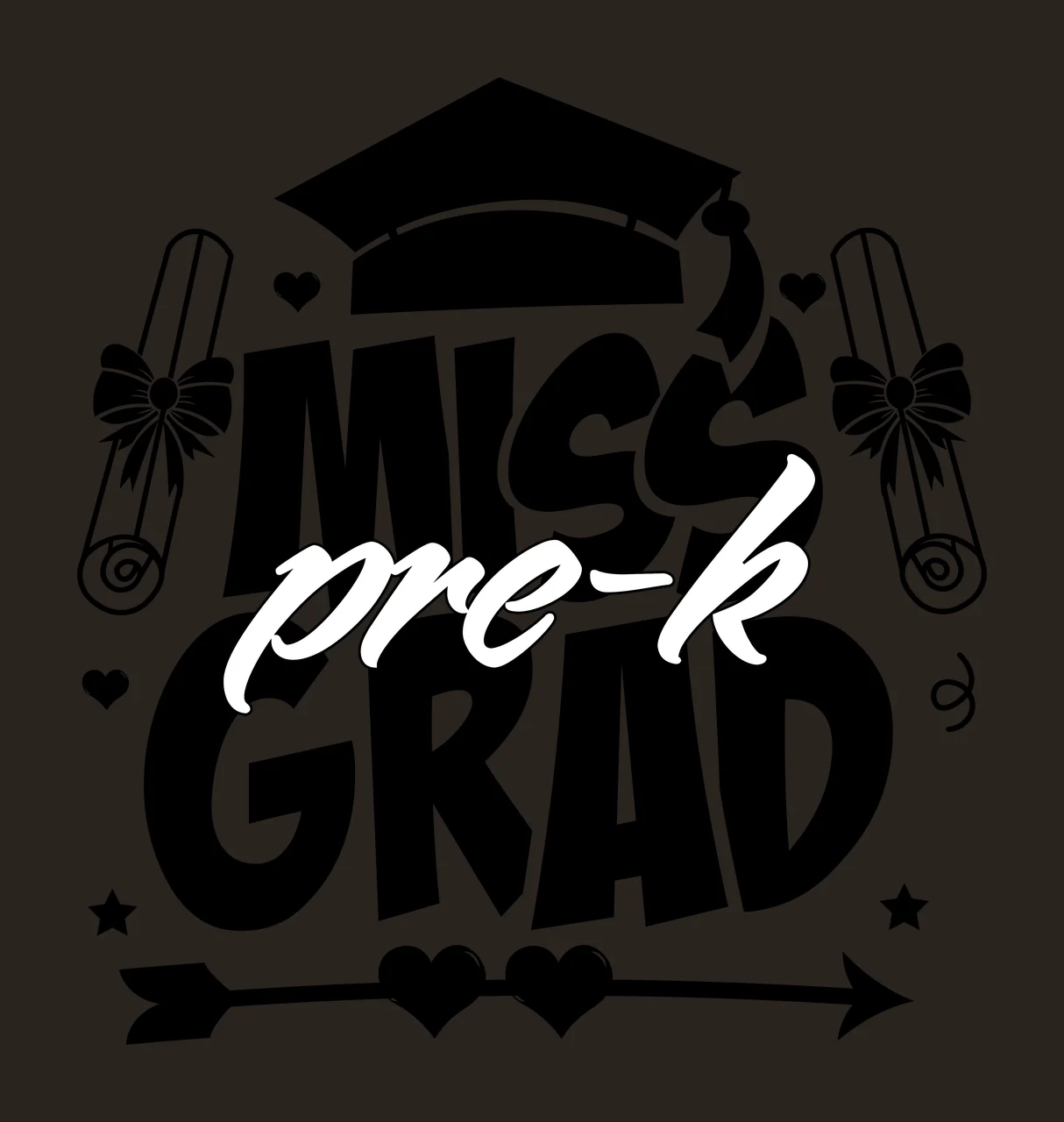 Miss Academic Cap Design graduation scrolls hearts stars arrow contrast preview thumbnail