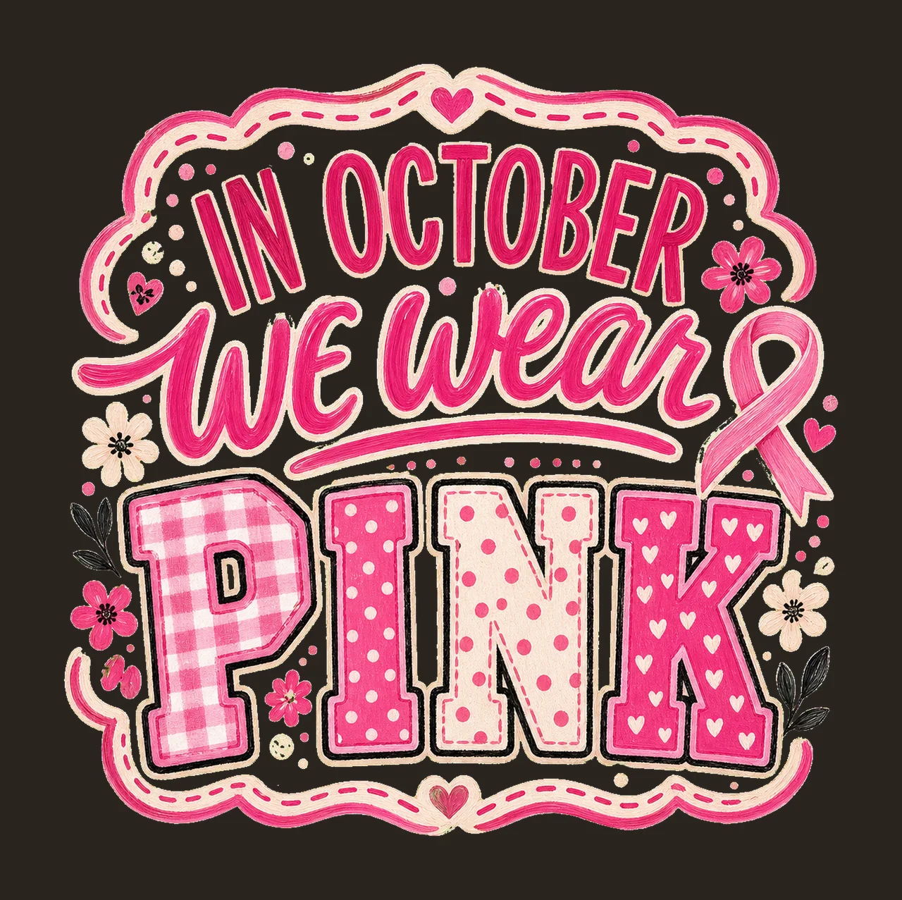 In October We Wear Pink Breast Cancer Awareness Variation B contrast preview thumbnail