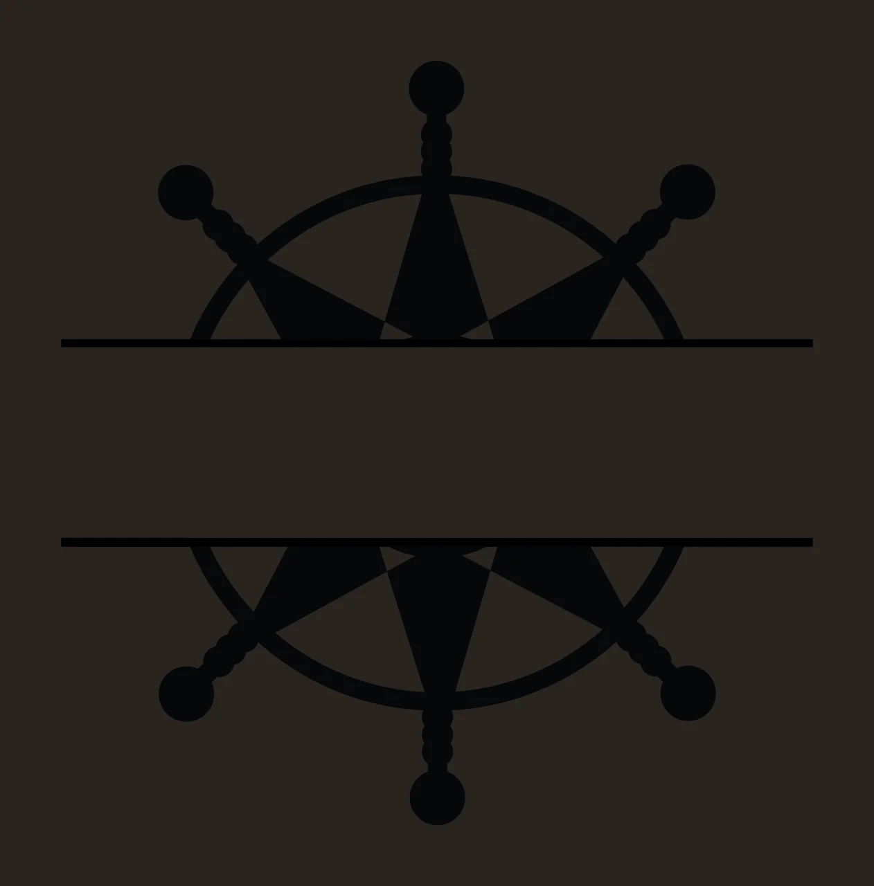 Ship Wheel With Spokes And Handles In Black contrast preview thumbnail