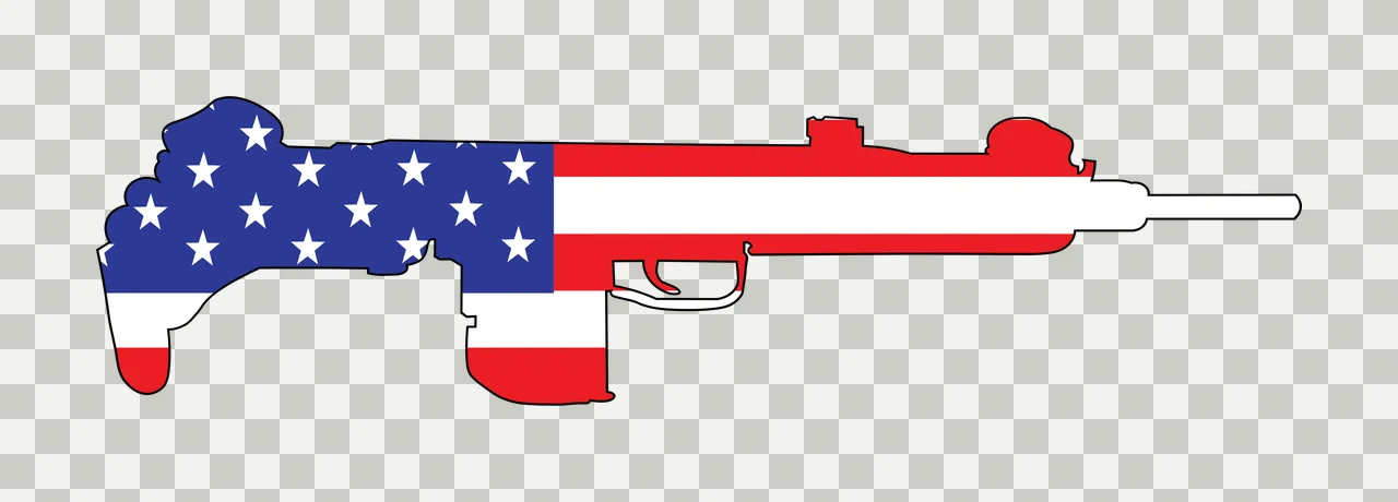 Firearm Silhouette With Stars Design patterned star black white transparency and detail preview thumbnail