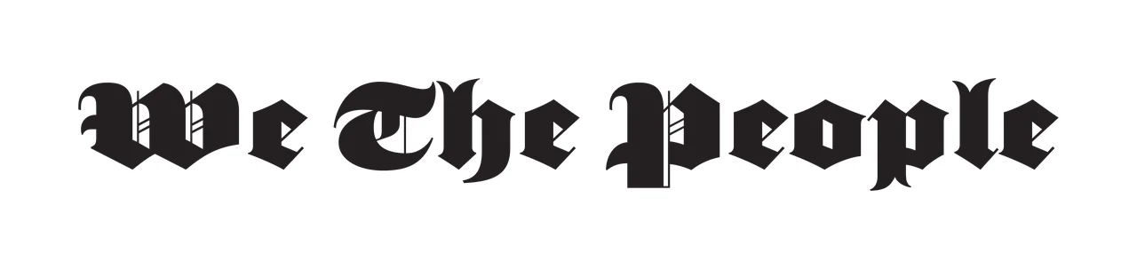 We The People Text In An Old English stationary letters gothic