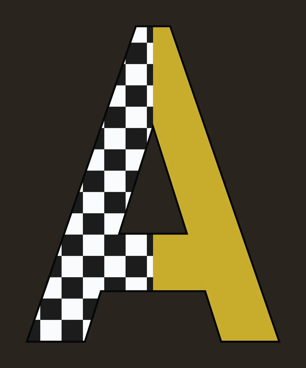 Can Glass Wrap A Letter Checkerboard And Gold contrast preview thumbnail