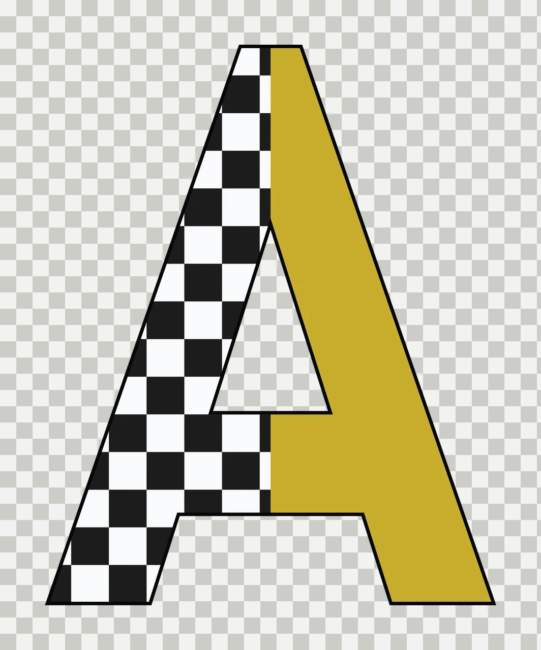 Can Glass Wrap A Letter Checkerboard And Gold transparency and detail preview thumbnail