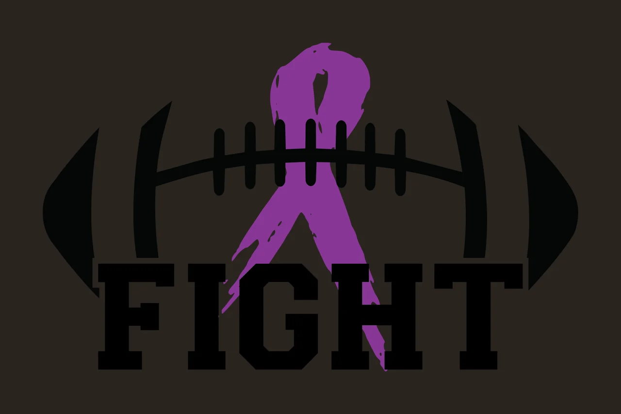 Awareness Fight Text With Football Ribbon Graphic contrast preview thumbnail