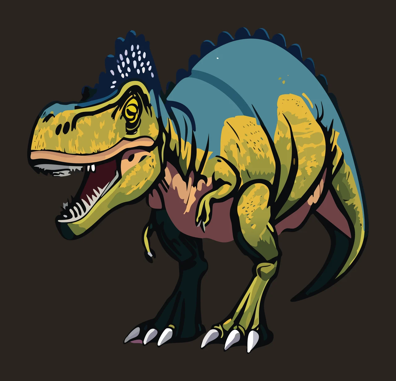 Dinosaur Black Silhouette Of A Standing reptile animal 25 F16 1234 3 contrast preview thumbnail