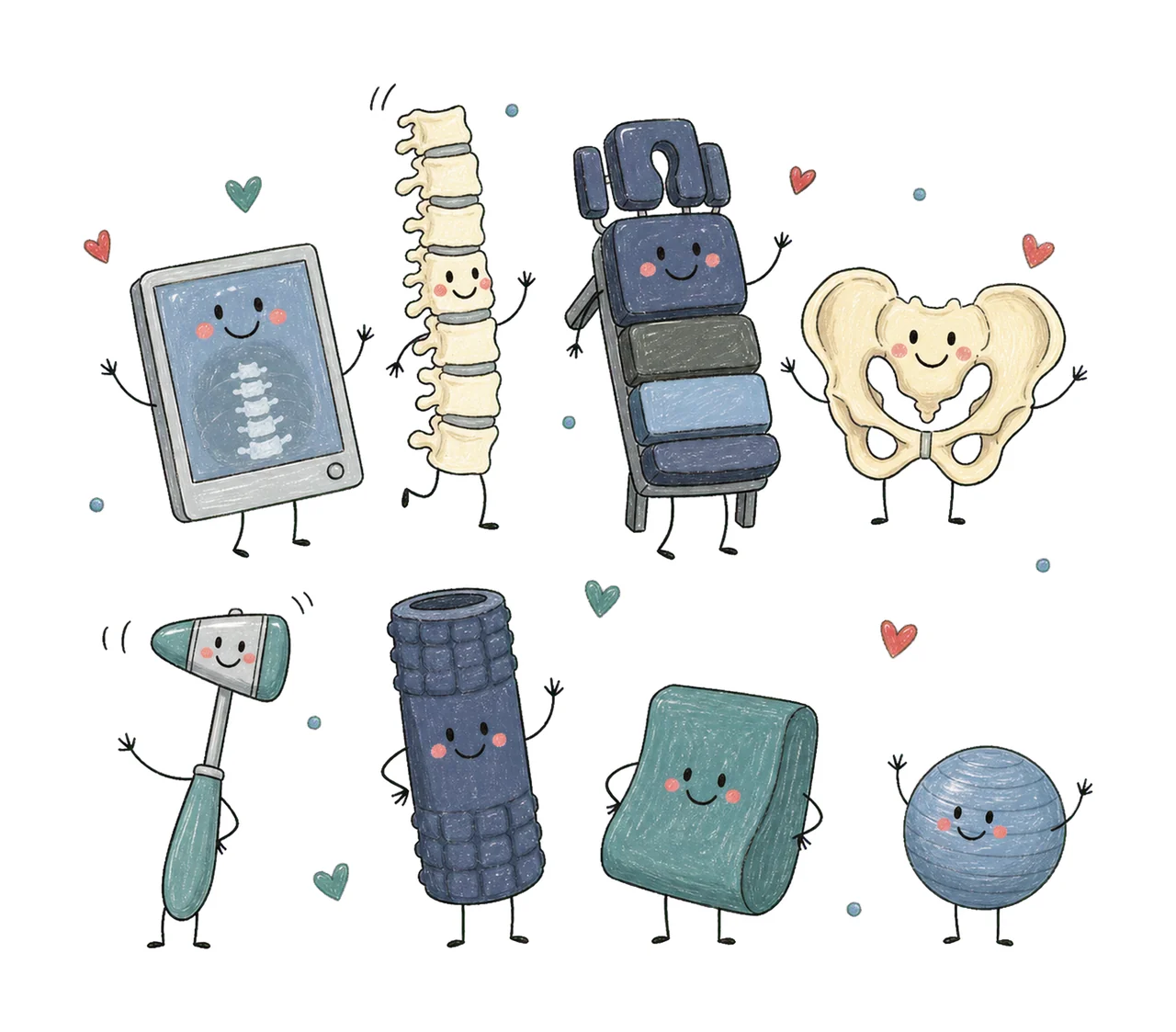 Chiropractor Occupation Doodles Cute Variation B