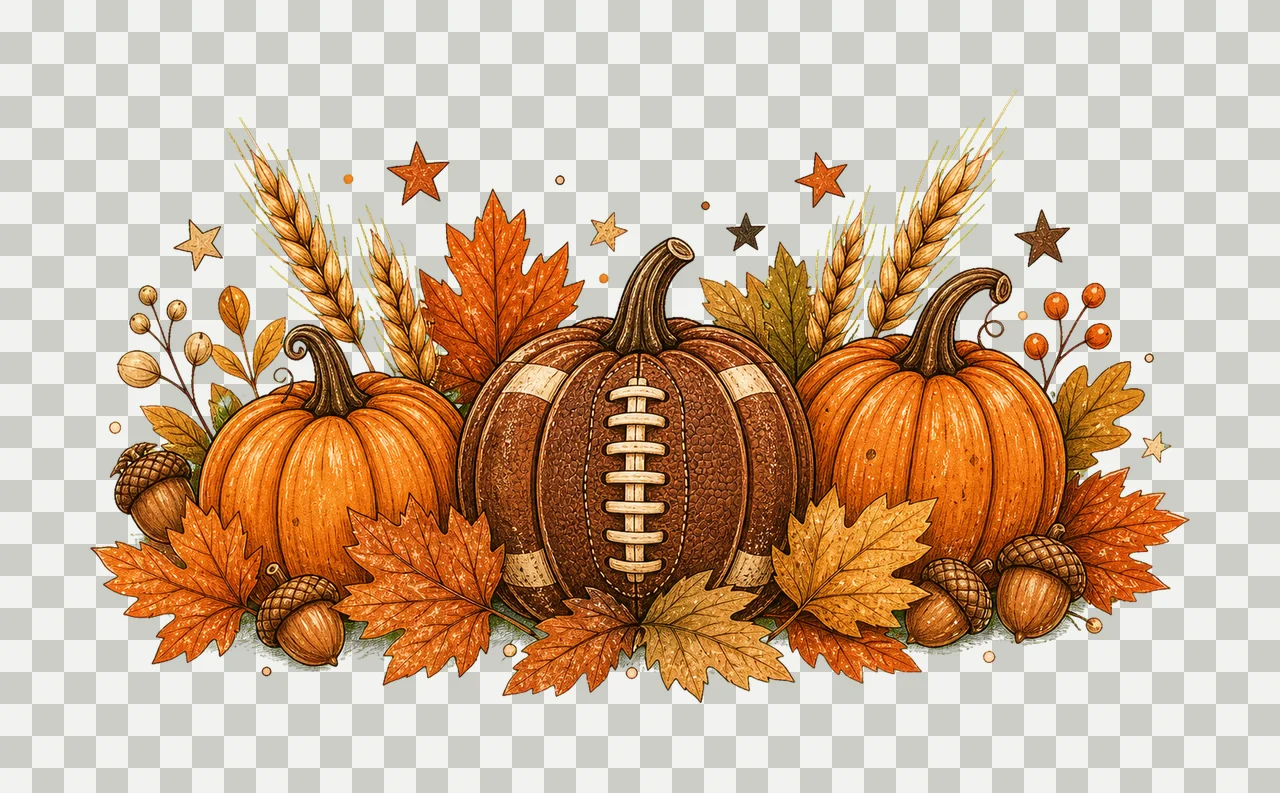Football Fall Pumpkin Vintage Cozy Fall Shirt Variation B transparency and detail preview thumbnail