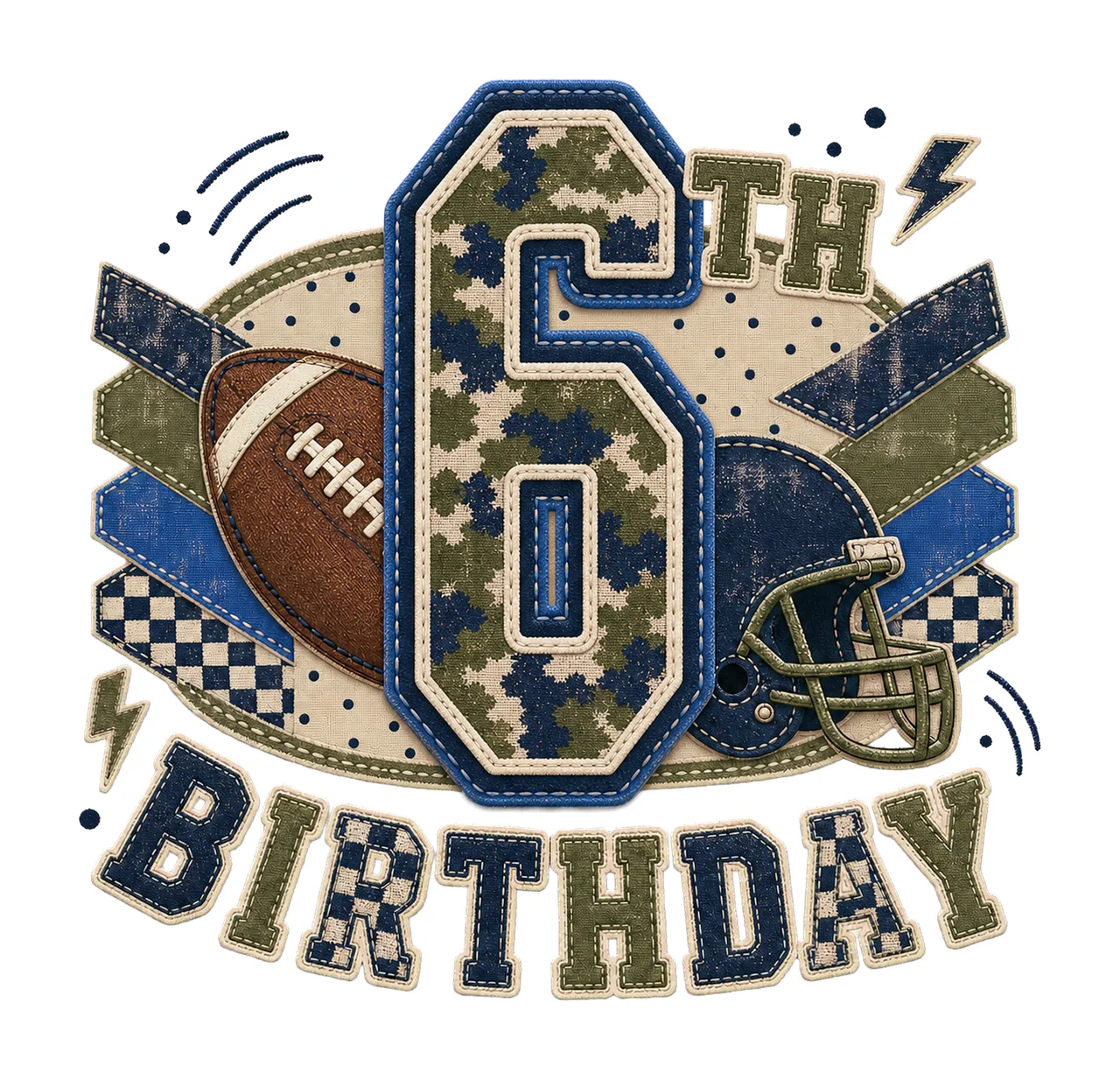 Star Camo Football Birthday age 06