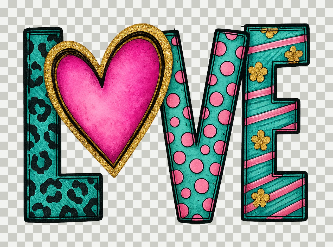 Valentines Retro Valentine Design Funny Quotes Pink transparency and detail preview thumbnail