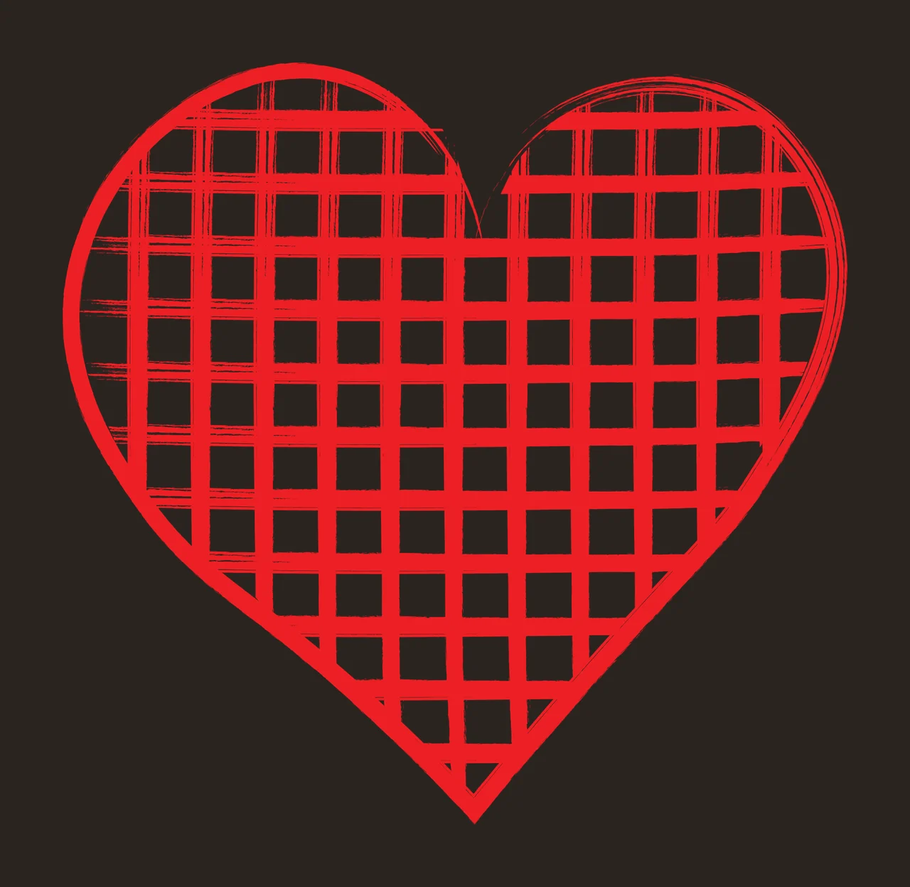 Black Grid Pattern Inside Heart white shape line love symbol contrast preview thumbnail