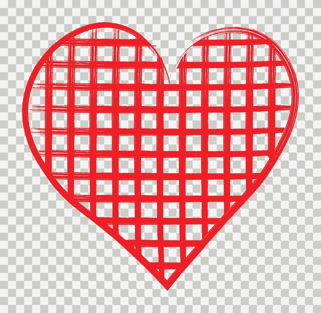 Black Grid Pattern Inside Heart white shape line love symbol transparency and detail preview thumbnail