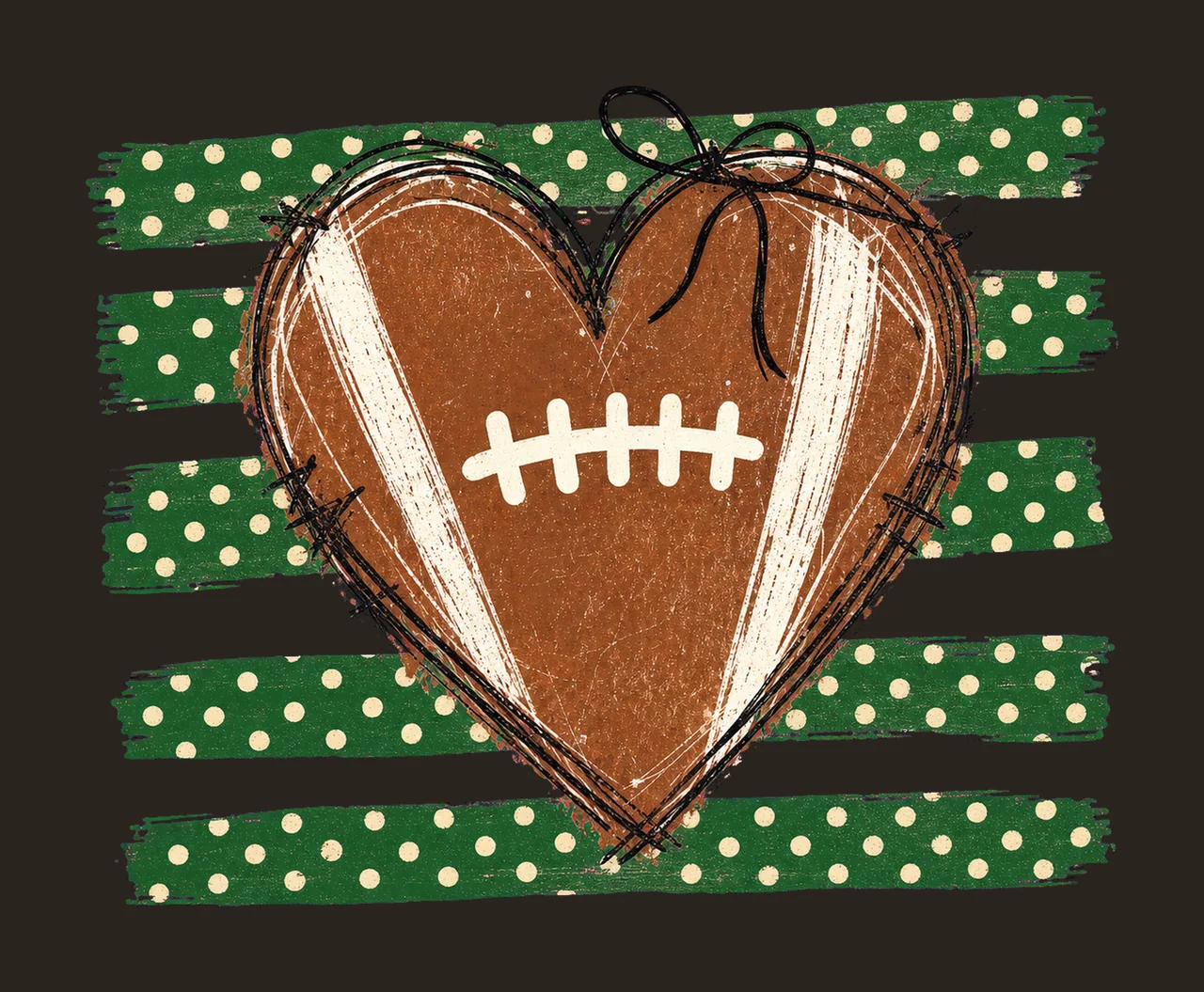 Custom Football Friday Nights Football Heart Variation B contrast preview thumbnail