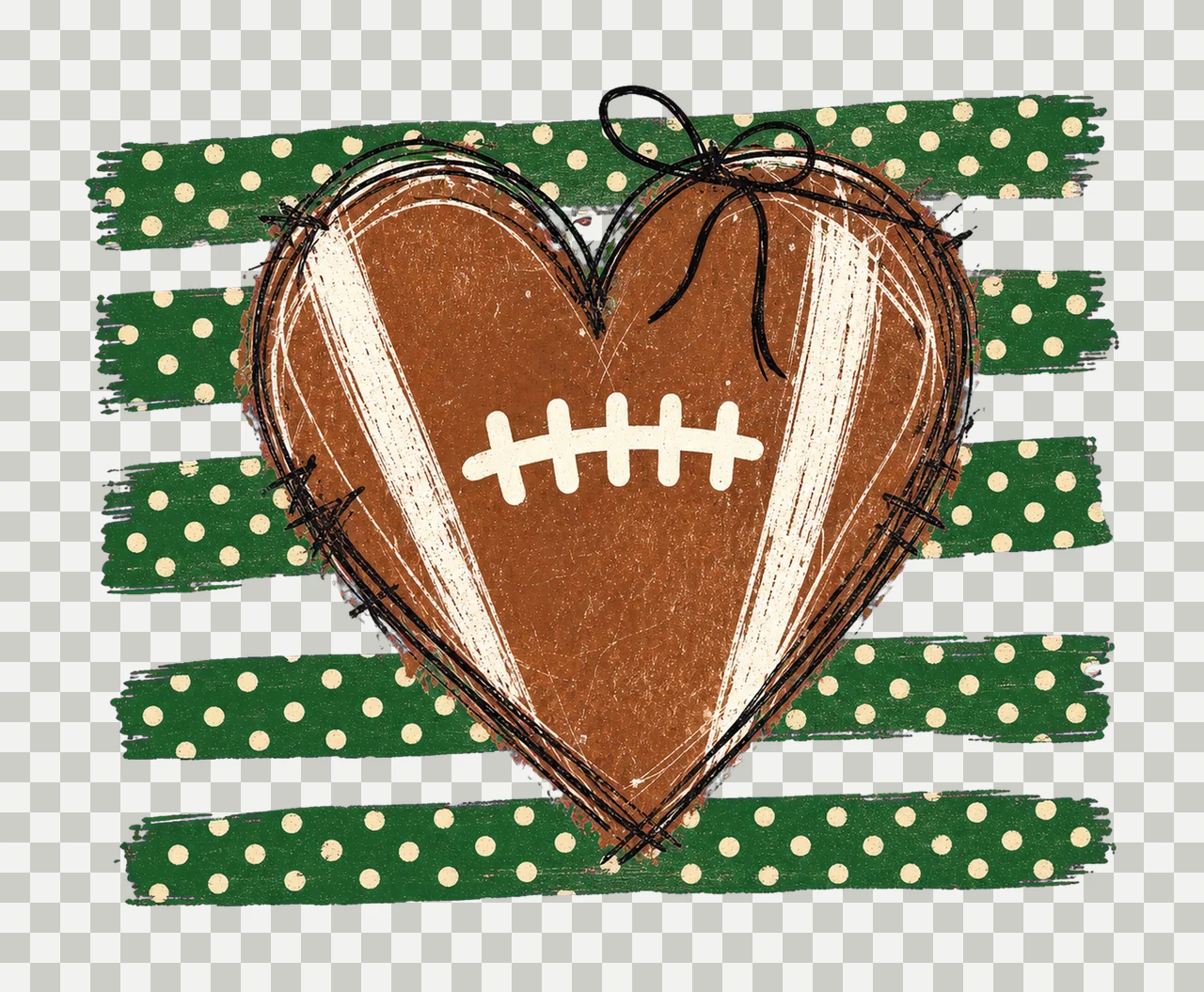 Custom Football Friday Nights Football Heart Variation B transparency and detail preview thumbnail