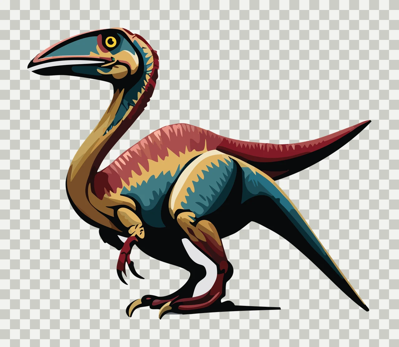 Dinosaur Skeleton Silhouette Side View standing graphic black transparency and detail preview thumbnail