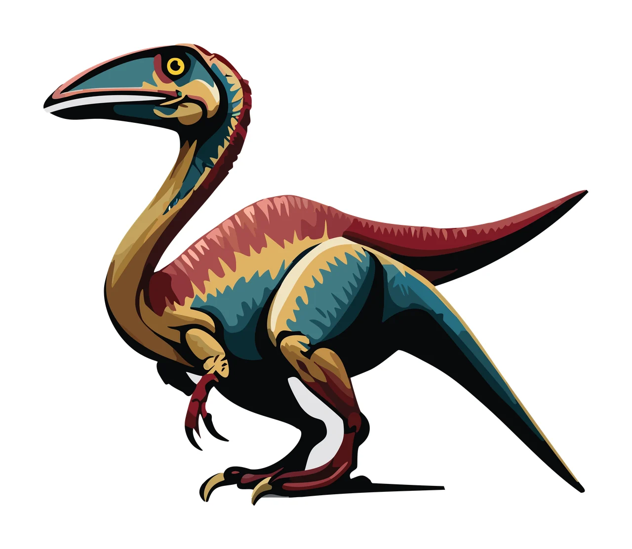 Dinosaur Skeleton Silhouette Side View standing graphic black