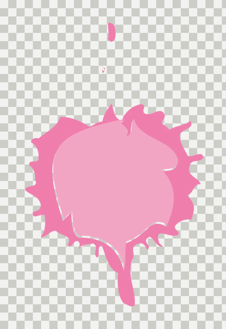 Paint splatter Illustration with liquid splatter, paint blob, droplets and spiky edges in pink, light pink and white transparency and detail preview thumbnail