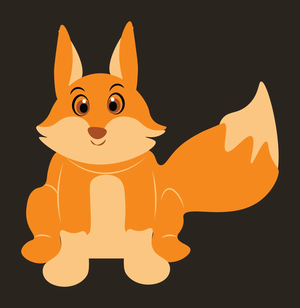 Animal Black Silhouette Of A Sitting Fox ears tail limbs plain contrast preview thumbnail