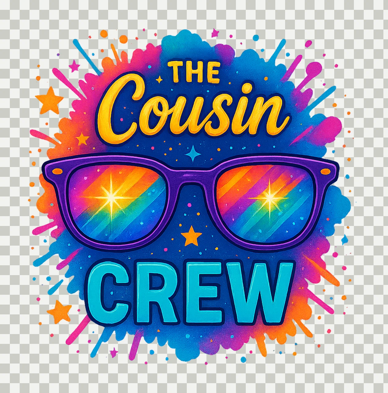 cousin crew colorful cousin shirt design family cruise transparency and detail preview thumbnail