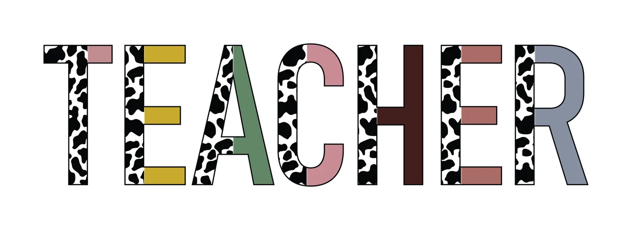 Teacher Black Text Reading In A Bold Sans displaying minimalist