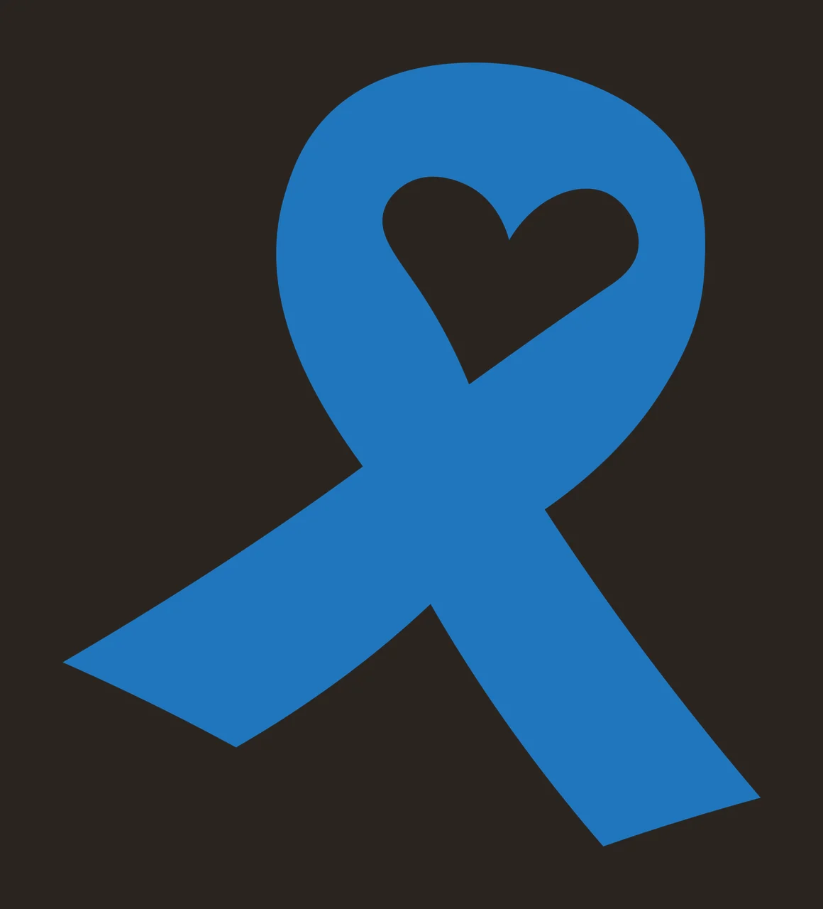 Blue awareness ribbon with heart-shaped negative space Illustration with white heart contrast preview thumbnail