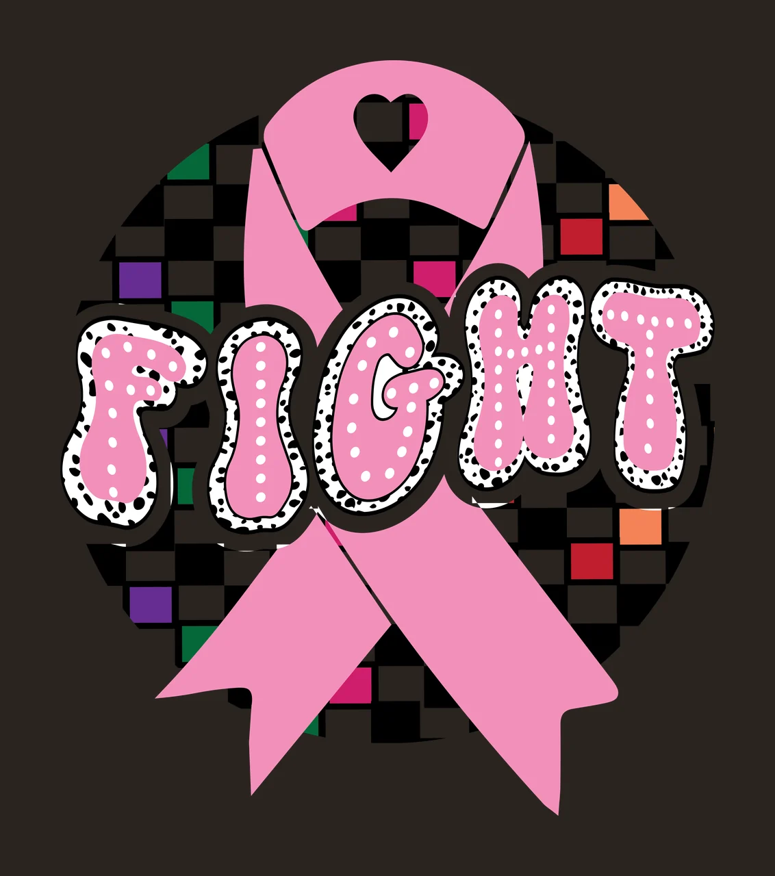 Fight Text Inside Circle Graphic containing spikes black white contrast preview thumbnail
