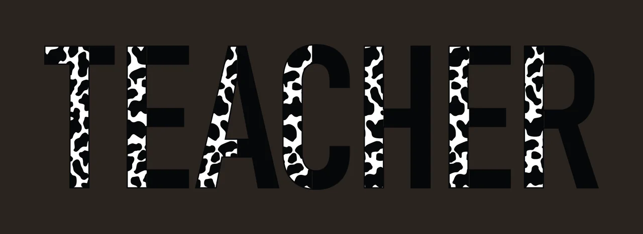 Teacher Black Text Reading In A Bold Sans displaying Variation contrast preview thumbnail