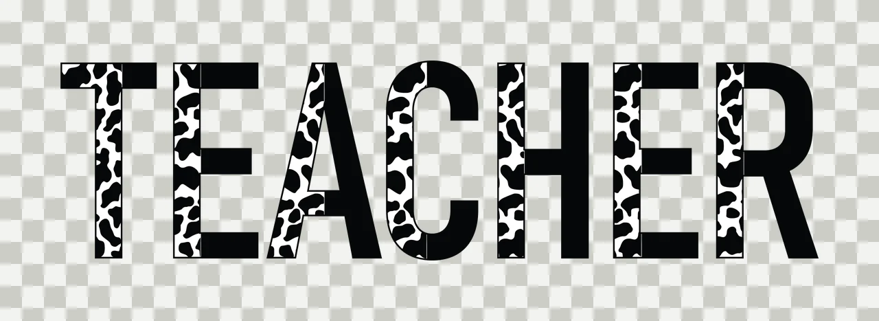 Teacher Black Text Reading In A Bold Sans displaying Variation transparency and detail preview thumbnail