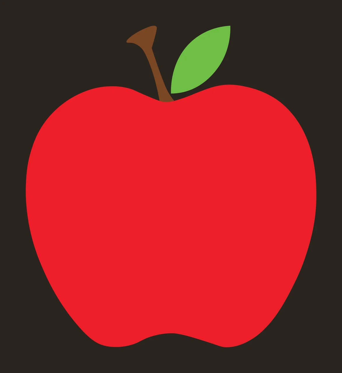 Simple Solid Black Apple Icon With A Stem Leaf Minimalist silhouette contrast preview thumbnail