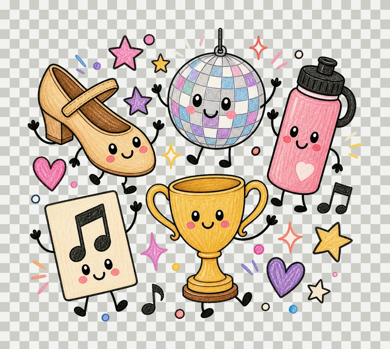 dance team 04 cozy crayon sublimation instant shirt design transparency and detail preview thumbnail