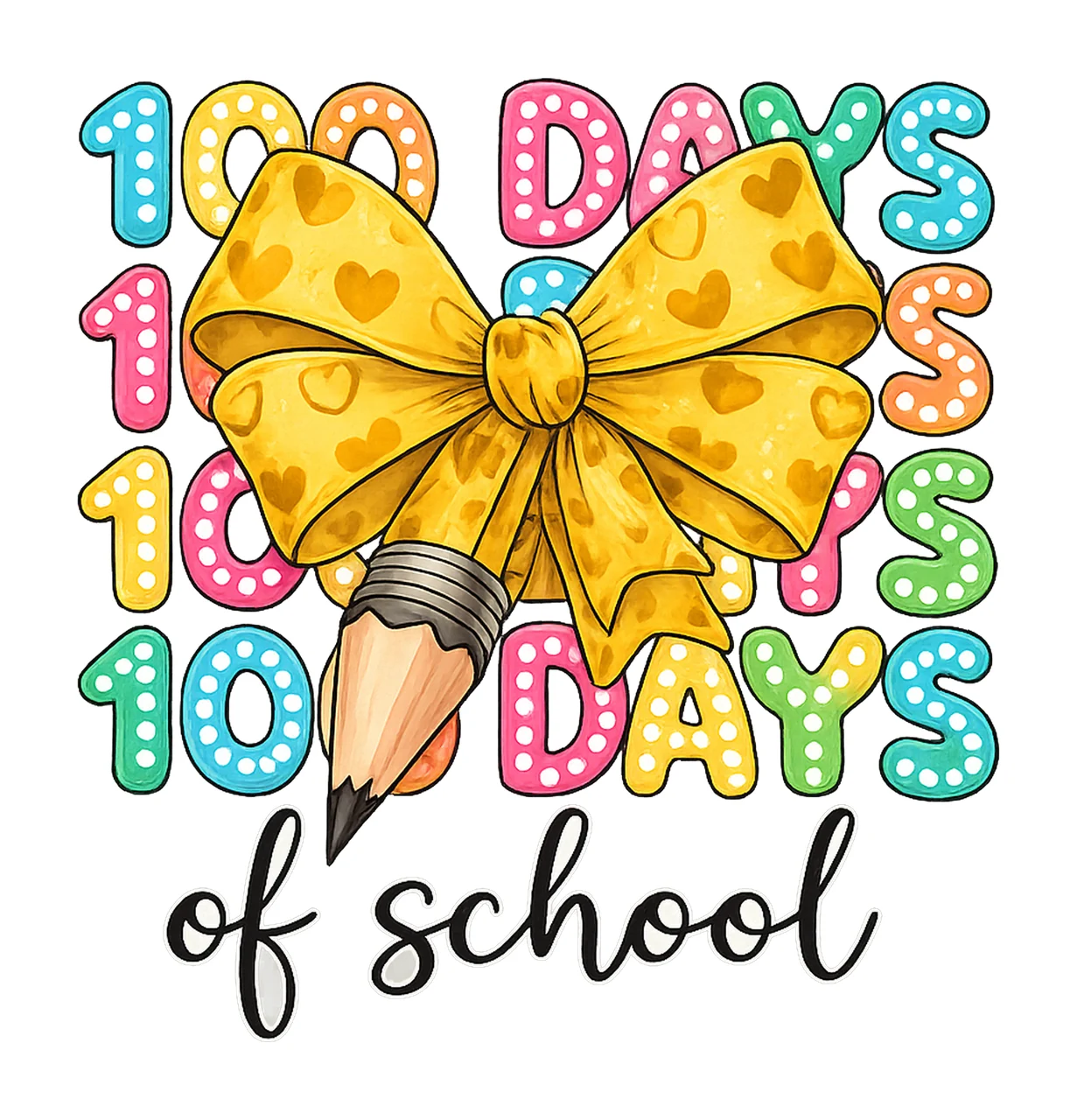Happy 100 Days Of School Coquette Bow 100 Days Digital