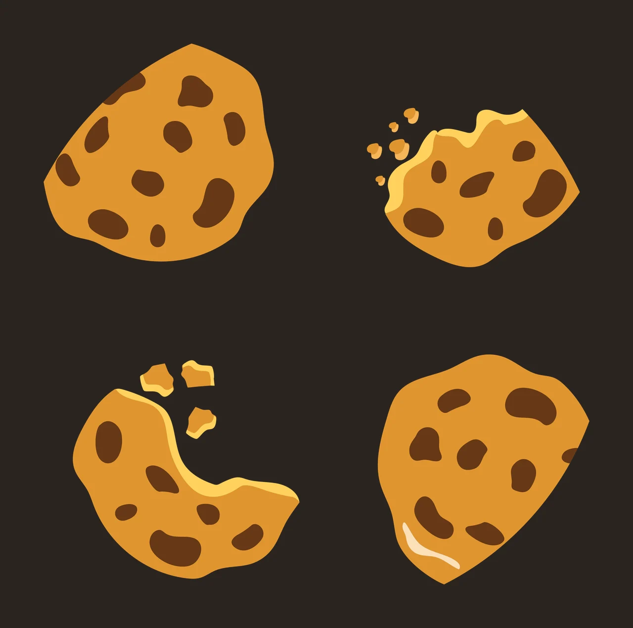 Keychain Four Cookies In Circular Composition placed circle contrast preview thumbnail