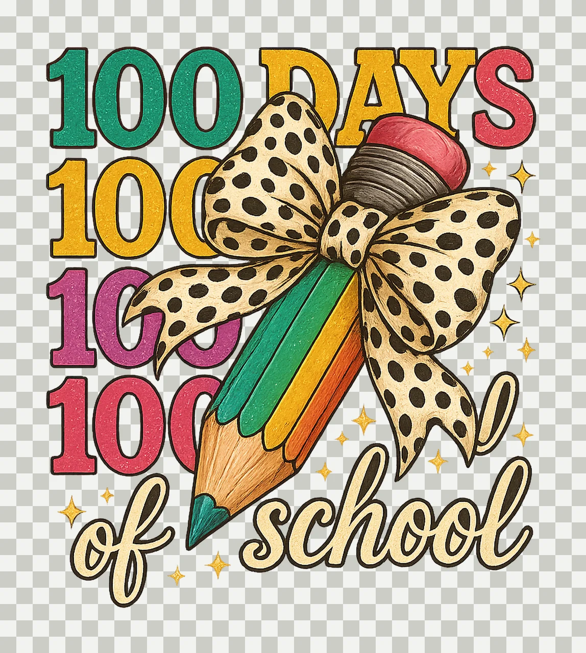 100 Day of School Teacher Quotes Brushstroke Design 100 Days transparency and detail preview thumbnail